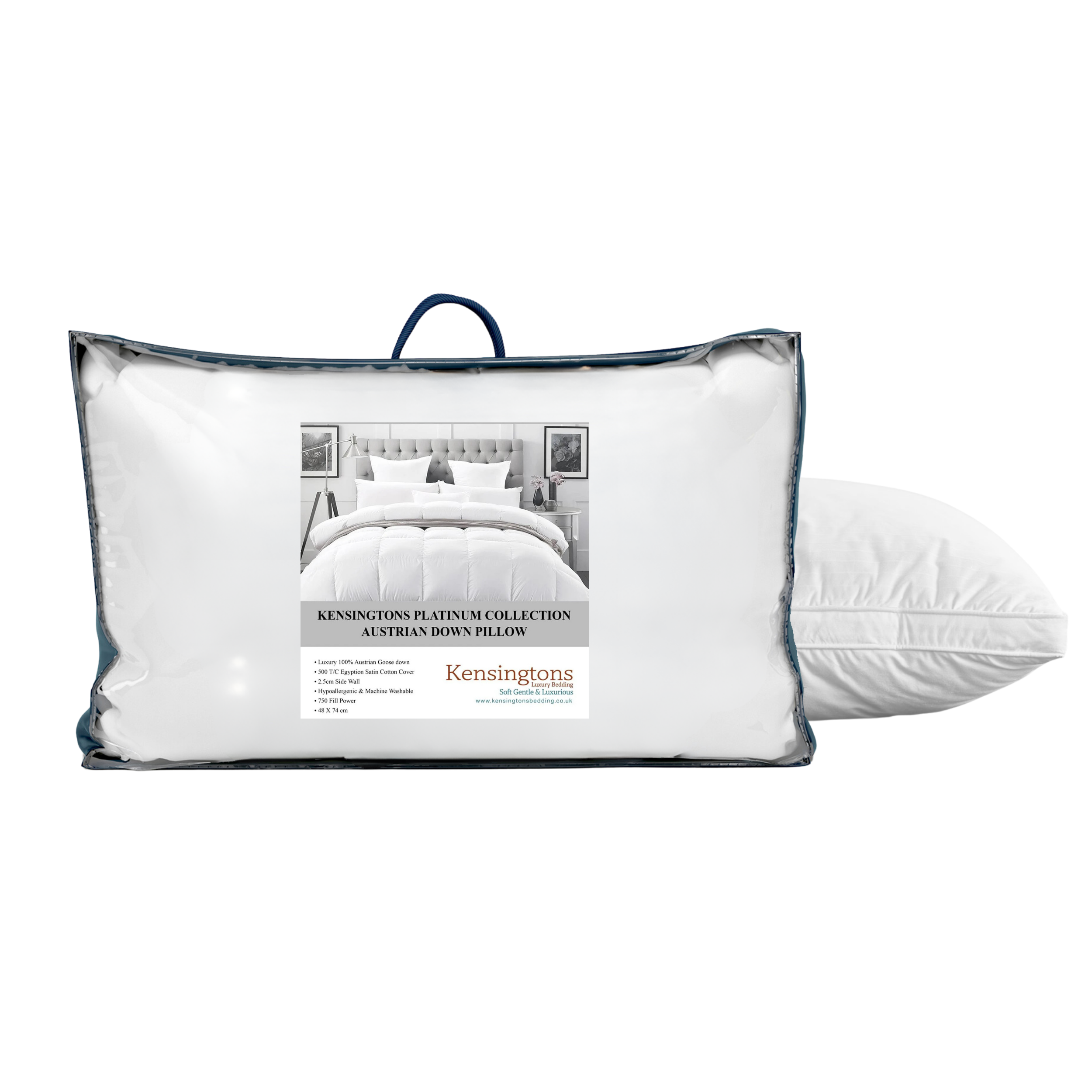 Premium Austrian Goose Down Pillows with 5 Year Guarantee Kensingtons Bedding