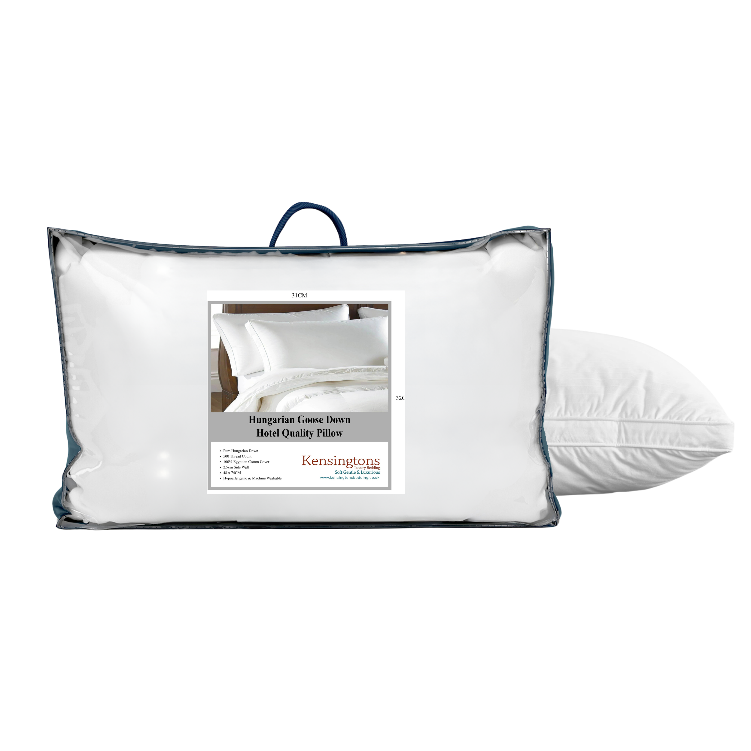 Hungarian Goose Down Pillow Blissful Sleep Kensingtons Bedding