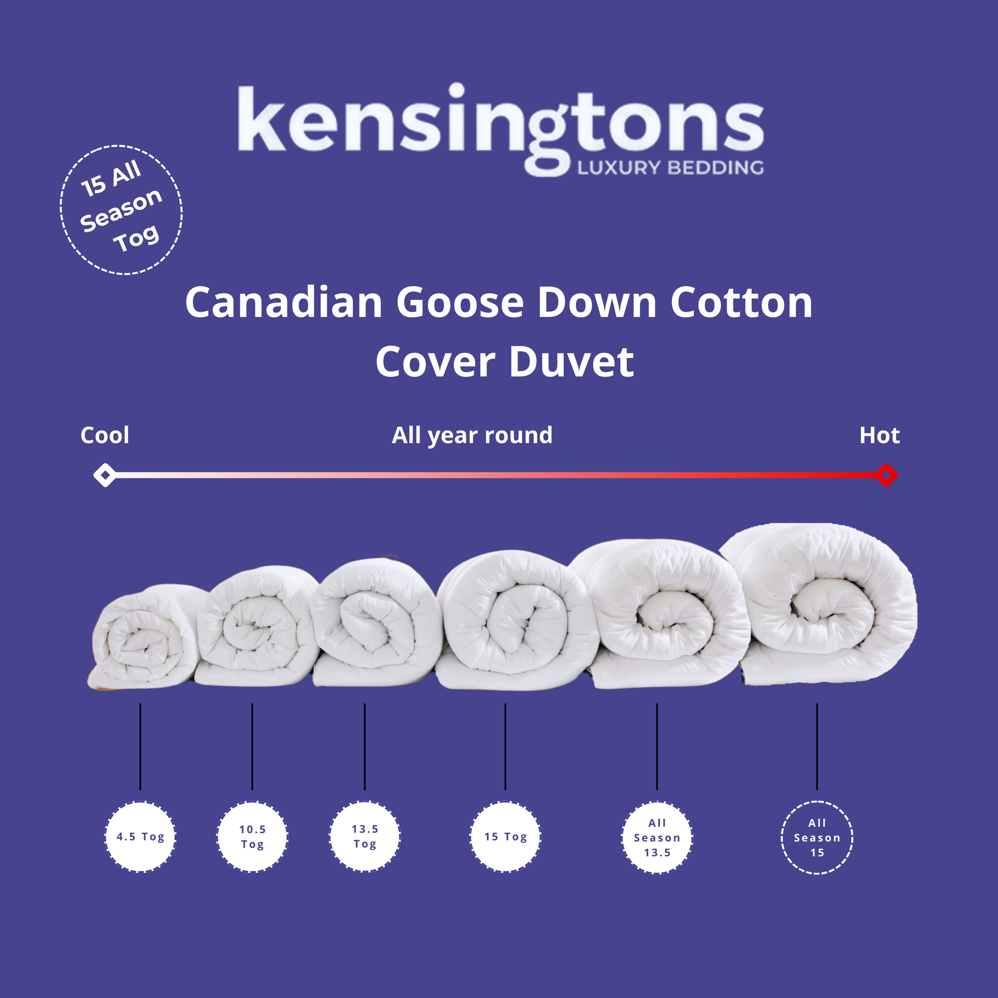 Canadian Goose Down Duvets - 15 All Season Tog